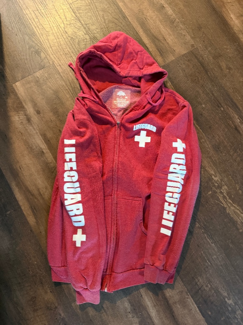 Lifeguard red full zip hoodie